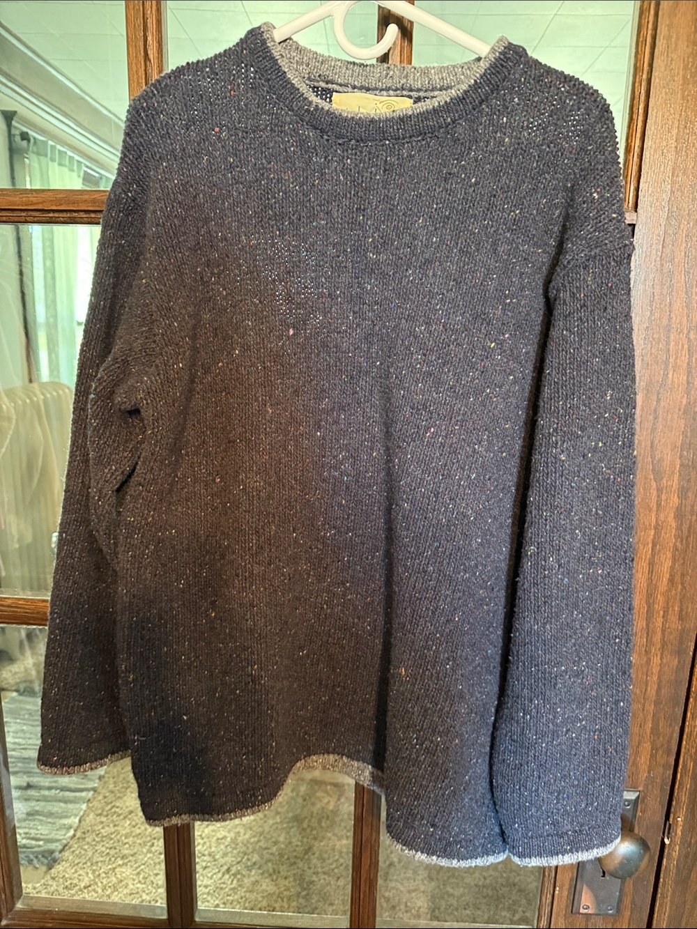 Women’s Navy Speckle Crewneck Sweater